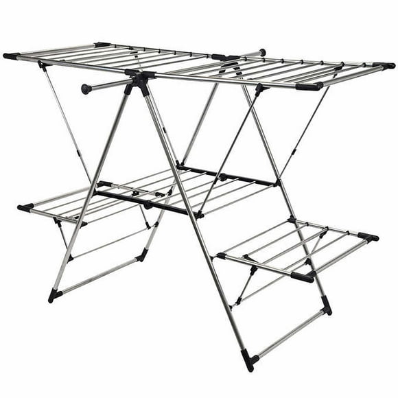 Greenway Drying Rack with Extendable Hanging Bar and Hooks