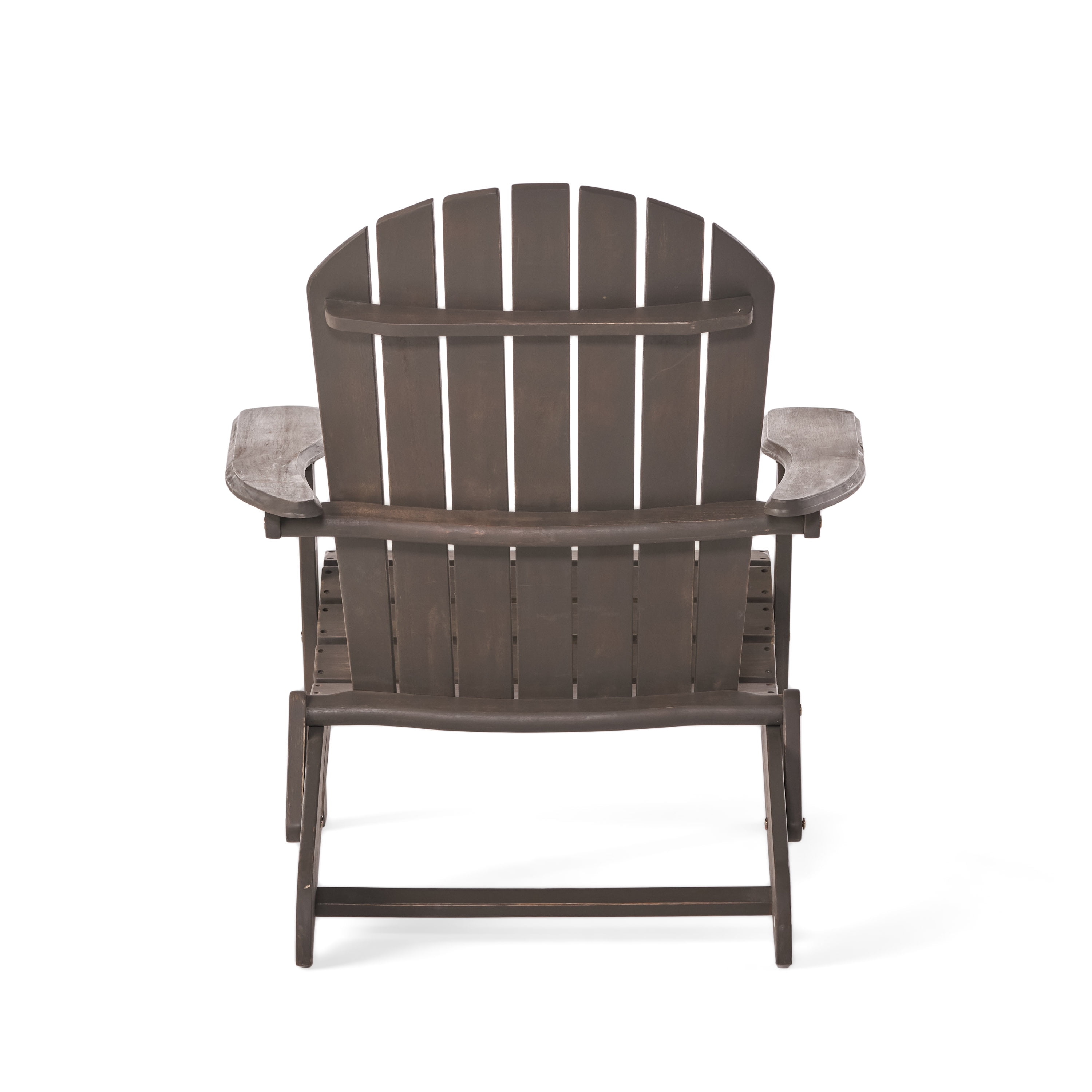 Denise Outdoor Rustic Acacia Wood Folding Adirondack Chair, Gray