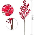 thumbnail image 2 of 4 Pack Artificial Red Berry Stems - 17 Inch Christmas Holly Berry Branches for Holiday Home Decor and Crafts, 2 of 5