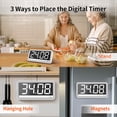 thumbnail image 6 of VOCOO Digital Kitchen Timer, Large LED Display, Magnetic Backing, Countdown/Countup, 3 Brightness Levels, White/Grey, 6 of 7