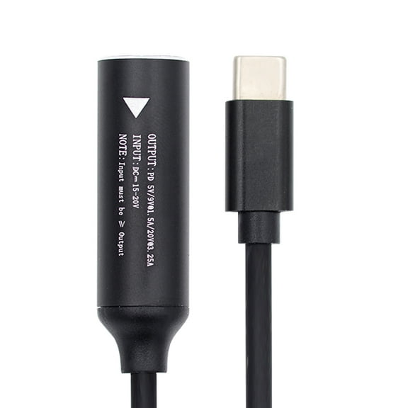 CY DC Jack 5.5x2.1mm Input to USB-C Type-C Power Plug Charge Cable for Laptop Phone PD9V 5V 20V