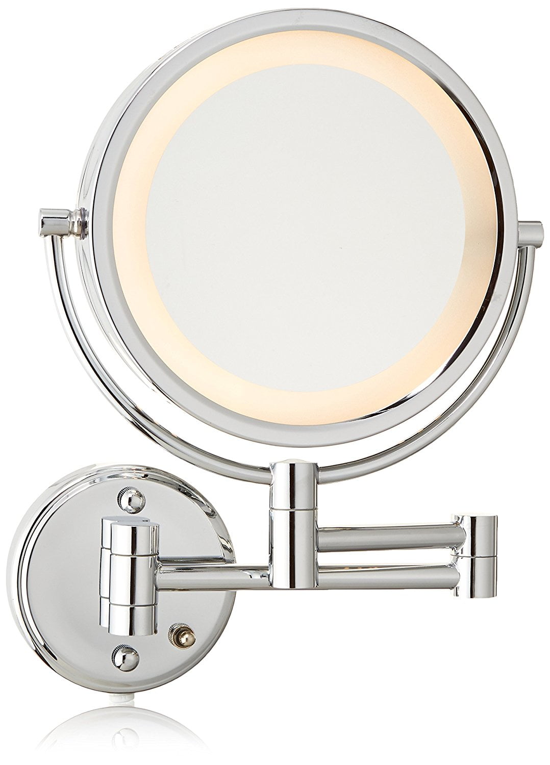 Jerdon HL75C 8.5Inch Lighted Wall Mount Makeup Mirror with 8x