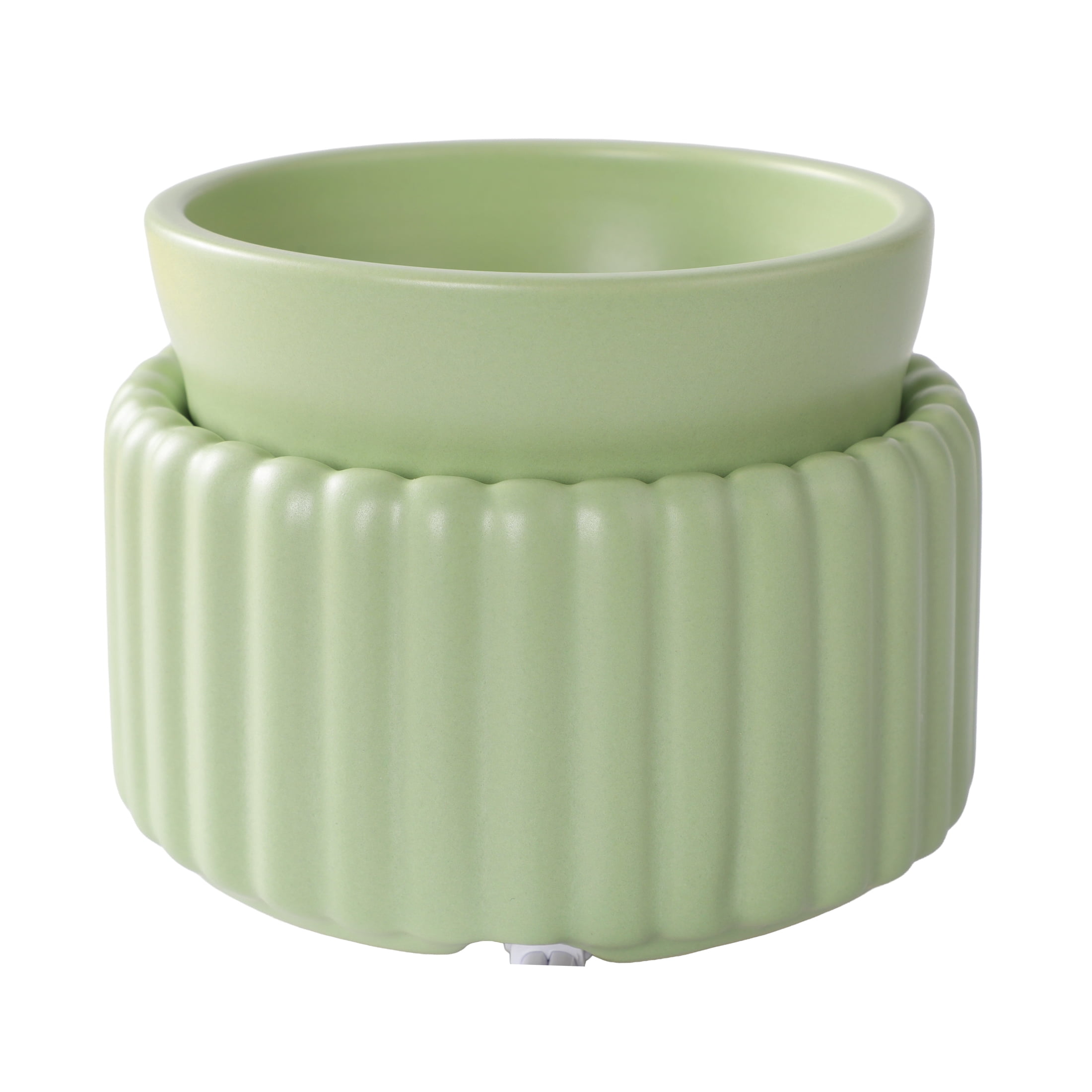 Mainstays Ribbed Ceramic Fragrance Wax Melt Warmer, Olive Grove