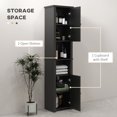thumbnail image 4 of HOMCOM Tall Bathroom Storage Cabinet with Adjustable Shelves, Black, 4 of 10
