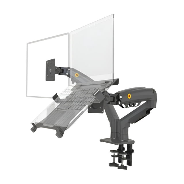 Soporte Doble NB Ergonomic para Monitor de 17"-30" y Laptop 10"-17" | Articulado |