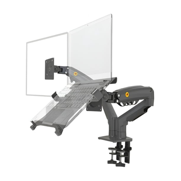 Soporte Doble NB Ergonomic para Monitor de 17"-30" y Laptop 10"-17" | Articulado |