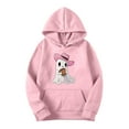 thumbnail image 4 of New trends for her GaThRRgYP Womens Sweatshirts Plus Size,Women Long-sleeved Hooded Pocket Halloween Printed Casual Loose Sweatshirt Pink XS, 4 of 4