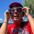 thumbnail image 2 of Gafas de sol para niños Gafas de sol cuadradas con diamantes de imitación para niños Gafas brillantes retro para niños y niñas, 2 of 4