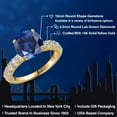 thumbnail image 2 of Gem Stone King 14K Yellow Gold Blue Created Sapphire and Lab Grown Diamond Engagement Ring for Women | 4.31 Cttw | Round 10MM | Gemstone September Birthstone | Size 8, 2 of 6