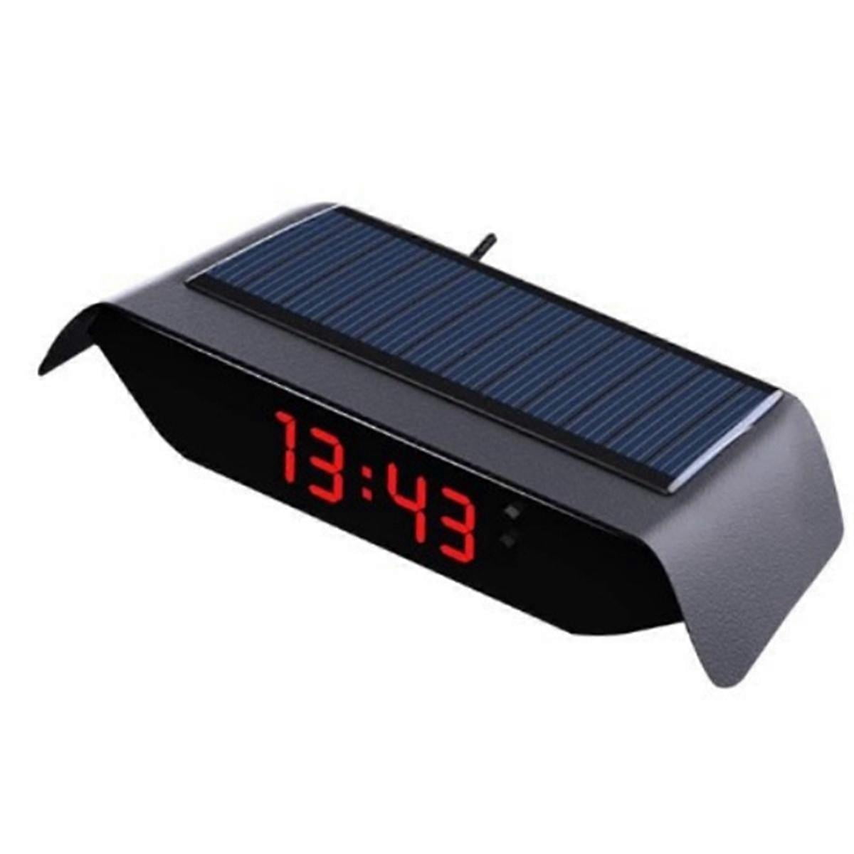 Car Solar Powered Clock, 24 Hour High-Precision Electronic Watch ...