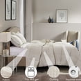 thumbnail image 3 of All Season Camel 3 Piece Queen Size Down Alternative Comforter Set with Corner Tabs, 3 of 8