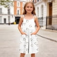 thumbnail image 2 of Vornjynx Girls Casual Dresses Square Neck Sleeveless Hearts Print Kids Trendy Summer Daily Sundress White Size 2, 2 of 9