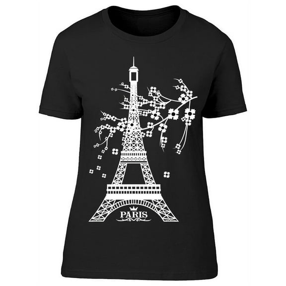 Eiffel Tower, And A Tree Branch T-Shirt Women -Image by Shutterstock, Female Medium