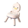 thumbnail image 2 of Silla de comedor para niños que evita resbalones, respaldo plegable, taburete multifuncional de dibujos animados para bebé, silla para el hogar, color rosa, 2 of 9