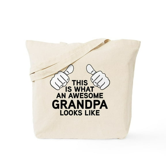 CafePress - Awesome Grandpa Tote Bag - Unisex Canvas Tote Bag, Beige, 1-Piece