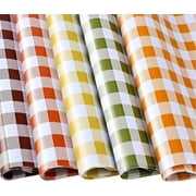 50 Sheets Large Size Autumn Plaid Tissue Bulk, 28 * 20'' Brown Green Yellow Red Orange Buffalo Plaid Gift Wrapping Tissue for Fall Harvest Thanksgiving Day Party DIY Craft