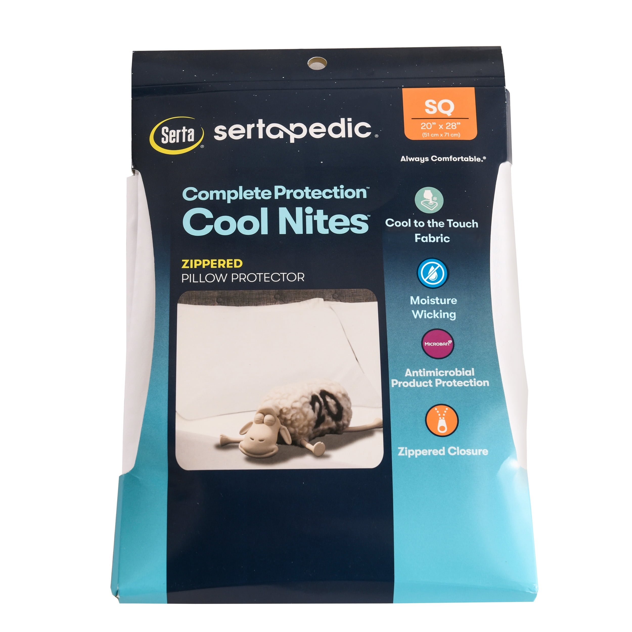Serta Cool Nites Waterproof Zippered Pillow Protector, Standard/Queen, 2 Pack