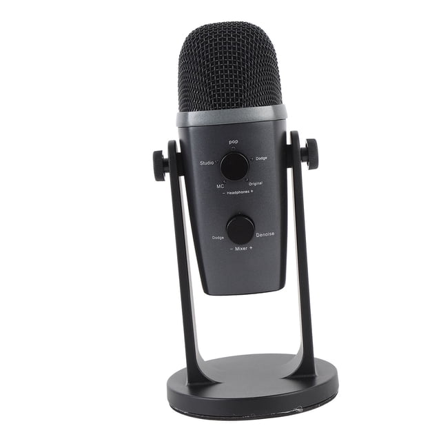 Condenser USB Microphone, Stable Transfer Computer PC Mic Clear Sound Plug and Play for Studio Recording for Gaming