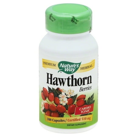 Hawthorn Herbal Supplement - Nature's Way Premium Herbal Hawthorn Berries, 100 Ct