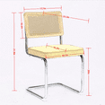 thumbnail image 5 of Tcbosik Rattan Dining Chairs Set of 2, Modern Upholstered Armless Chair with Metal Base, Velvet Accent Chair for Living Room, Easy Assembly, Gold, 5 of 11