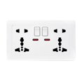 thumbnail image 1 of Double Wall Power Socket Universal 5 Hole 13A Dual USB Charger Port Socket with Switch, 1 of 4
