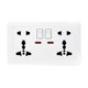 thumbnail image 1 of Double Wall Power Socket Universal 5 Hole 13A Dual USB Charger Port Socket with Switch, 1 of 4
