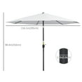 thumbnail image 3 of Outsunny Parasol de Marché 10 Pieds x 8 Pieds avec Manivelle et Inclinaison pour Jardin, 3 of 10