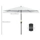 Outsunny 10' x 8' Parapluie de Marché avec Manivelle et Inclinaison pour Jardin – image 3 sur 9