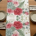 thumbnail image 5 of Table Runners 70 Inches Long Dress Scarves, Spring Roses Farmhouse Coffee/Dining/Kitchen Table Decor, Holiday Table Runner, Garden Botanical Leaves Butterflies 13x70 Inch, 5 of 9