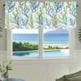 thumbnail image 3 of Summer Marine Plant Valances for Windows Water Blue Coral Rod Pocket Curtain Valance Window Treatment Short Curtains for Kitchen Living Room, 58"x16", 3 of 9
