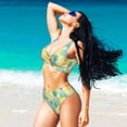 thumbnail image 4 of Wukai Pineapples1 Women's Bikini Set Two Piece,wimsuit High Waisted V Neck Twist Front Adjustable Spaghetti Straps Bathing Suit-Small, 4 of 7