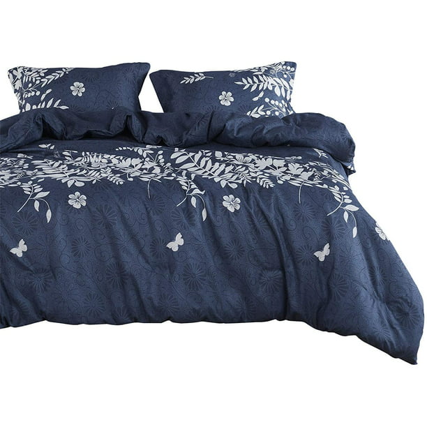 Wake In Cloud Navy Blue Comforter Set, Navy King Size Bedding