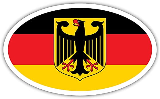 Germany Coat of Arms German Flag Deutschland Euro Bumper Sticker Decal ...