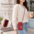 thumbnail image 6 of Women’s Mini Vertical Crossbody Phone Bag - Clip Closure Sling Body Wallet, Small Niche Purses for Carrying Mobile Phones, Durable Bag for Daily Use & Travel, Stylish Accessory, 7*4*2in, Wine, 6 of 8
