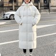 thumbnail image 6 of Niaviben Puffer Jacket Womens with Hood Zip Up Jackets for Women Plus Size Puffer Jacket Women Fall Coats for Women Puffer Jacket Women Womens Puffy Jackets Women Coat White 2XL, 6 of 9