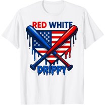 DOPASHIRT Baseball Ice Cream Red White & Drippy 4Th Of July Patriotic T-Shirt Unisex S-5XL Hot Trending Shirt, Vintage Birthday Gift