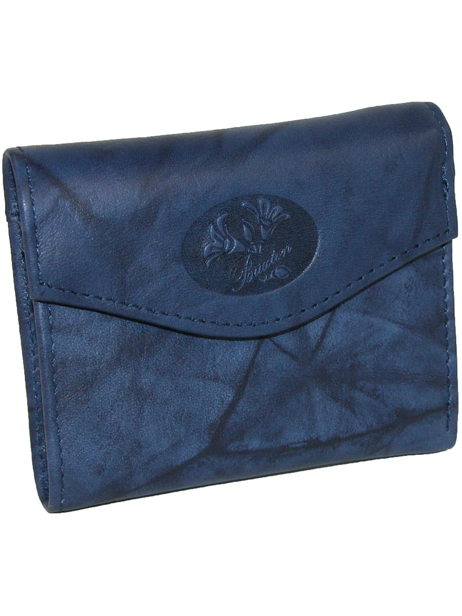 Buxton Leather Mini Trifold Wallet with Floral Emboss (Women's