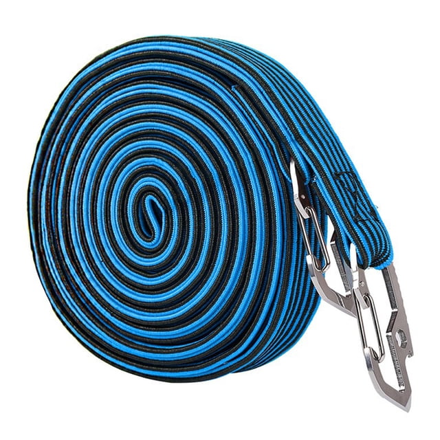 EeaseCA Bike Strap Simple Metal Durable Useful Motorcycle Trunk Luggage Elastic Fixed Rope (4 Meters Blue)