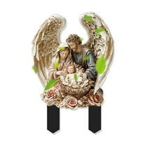 Nativity Set-Holy Family Statue, Happy Family of Three 2d Flat Ground Plug Garden Decoration Outdoor Potted Decoration Ground Plug