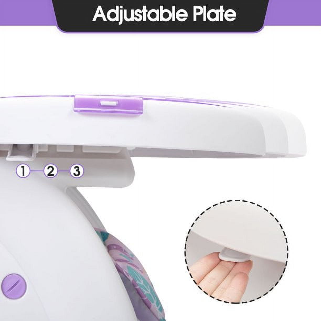 B-TOYS 3 in 1 Baby High Chair, Convertible High Chairs for Babies and Toddlers, Baby Chair with Tray, 3 Position Adjustment Toddler Chair for Eating,5 Point Harness with Toddler Feeding Chair (Purple)