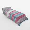 thumbnail image 3 of Ambesonne Tribal Bedding Set 4 Pcs, Folkloric Egyptian Motifs, Queen, Pale Blue Pink White, 3 of 3