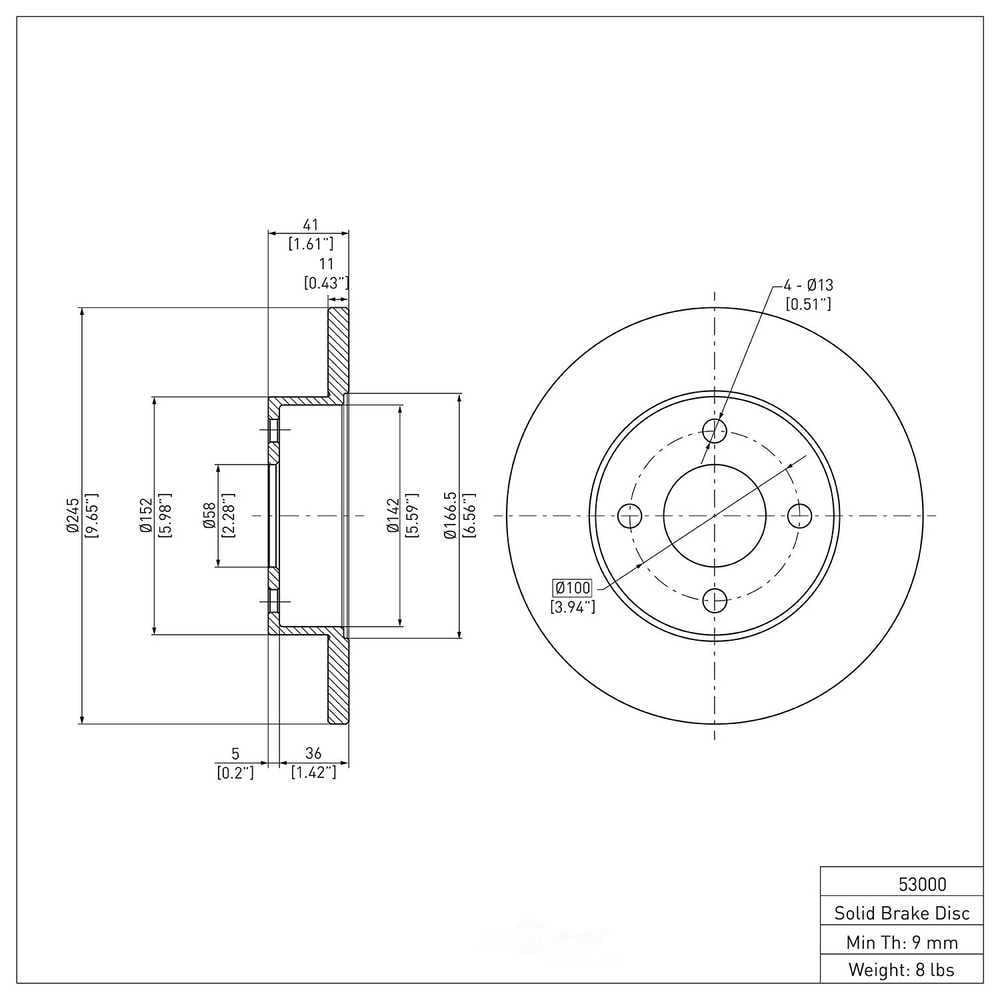 Dynamic Friction Company 600-53000 Disc Brake Rotor