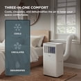 thumbnail image 3 of TCL 5,000 BTU 150 Sq ft Smart Portable Air Conditioner, Fan & Dehumidifier with Install Kit (White) - W5P93-5, 3 of 25