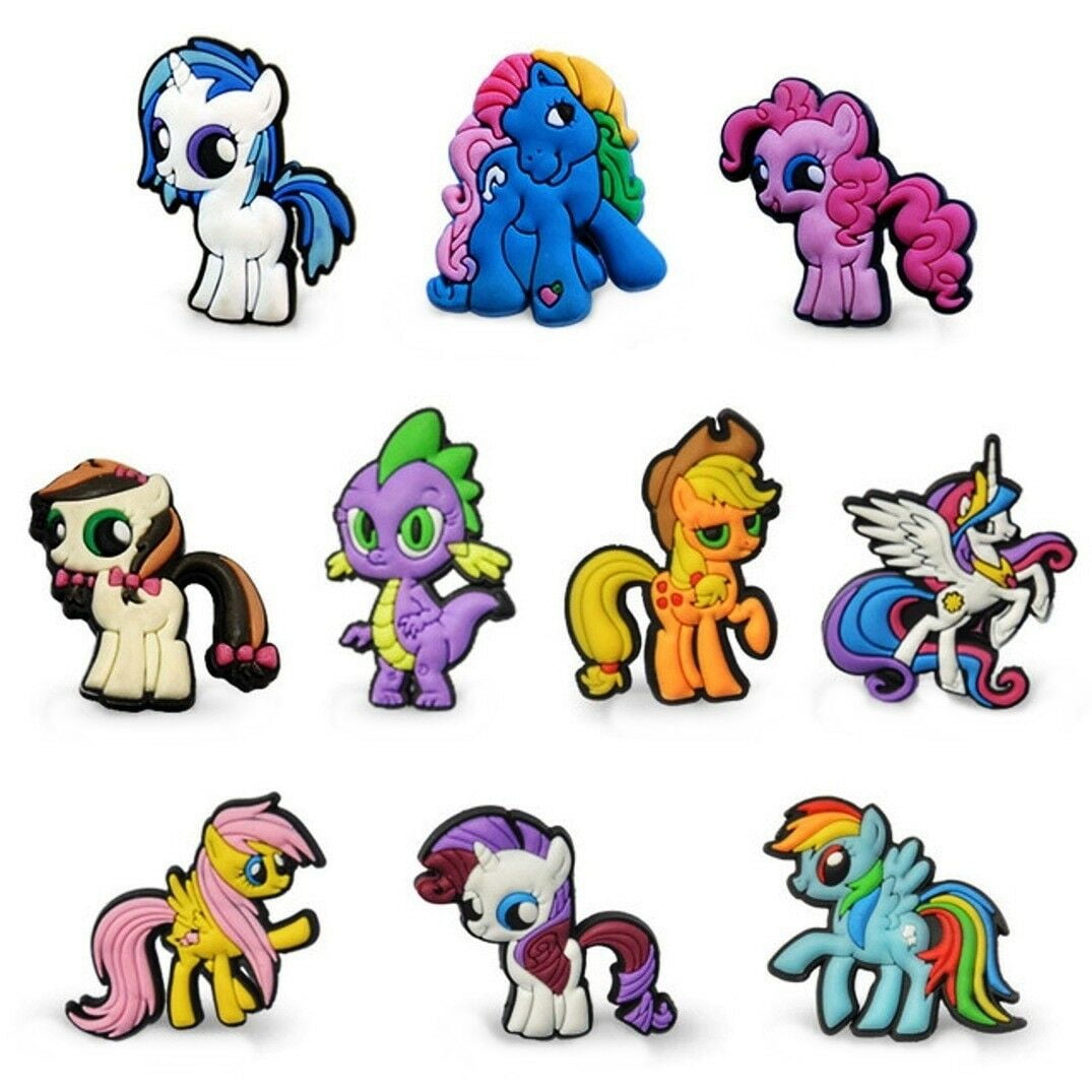 My Little Pony Set of 10 PVC Assorted 1" Ponies Pins