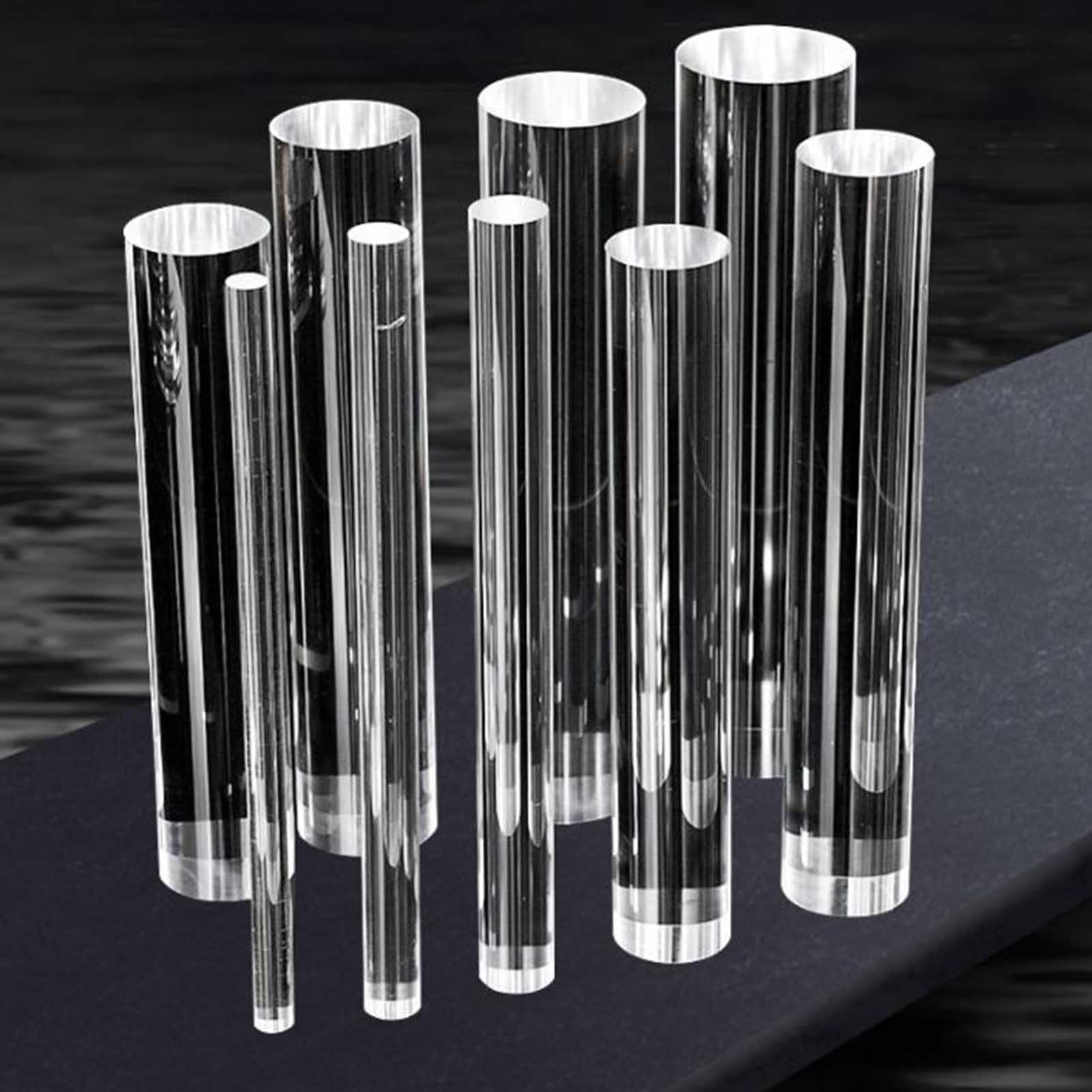 Solid Clear Plastic Acrylic Rod, Clear Acrylic Dowel Rods Round Sticks, Length 100cmfor DIY Crafts Lighting Gardening Decorations Cake Topper Rod