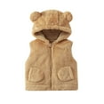 thumbnail image 1 of Childrens Jacket,Casual Winter Solid Color Sleeveless Hooded Zipper Fleece Lined Warm,Kids Winter Jacket, 1 of 5