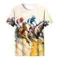 thumbnail image 5 of Binmer T-shirt Imprimé Décontracté à Motif de Cheval à Manches Courtes et Col Rond pour Femme, 5 of 5