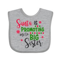 Inktastic Santa is Promoting Me to Big Sister Girls Baby Bib
