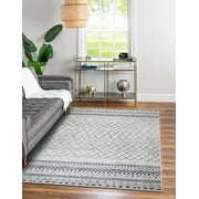 Adiva Rugs Machine Washable Water and Dirt Proof Area Rug for Living Room, Bedroom, Home Decor (GREY, 8' Round)