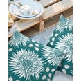 thumbnail image 2 of Outdoor Throw Pillow Cover Abstract Farm White Sunflowers Art Floral and Leaves Waterproof Cushion Covers 2 Pack Teal Pillow Cases Home Decoration for Patio Garden Couch Sofa, 2 of 6
